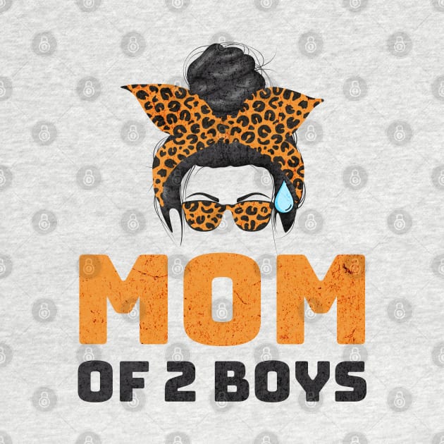 MOM OF 2 BOYS - Leopard Bandana Mom Graphic by Nexa Tee Designs